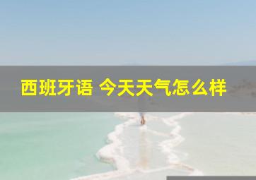 西班牙语 今天天气怎么样